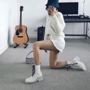 White Zara Leather Boots